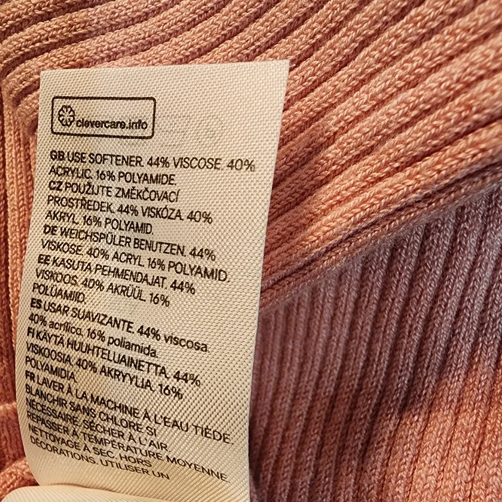 H&M Divided Lace Up Rib Knit Crop Top in Pink Size XS